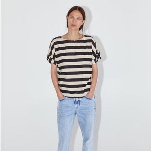 Ara stripped linen blend shirt